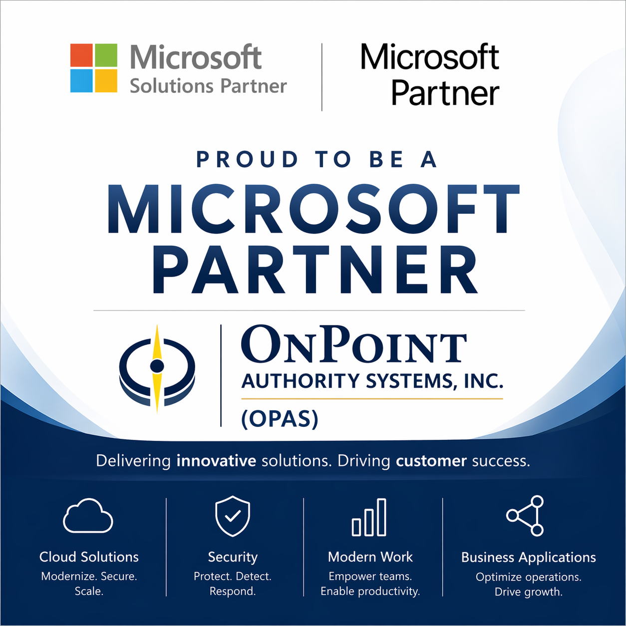 OnPoint Authority Systems is proud to be a Microsoft Partner